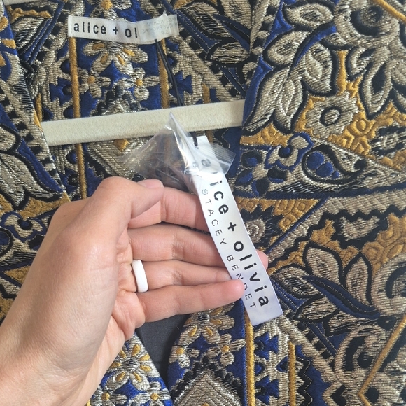 Alice + Olivia Blue and Gold Maxi Dress With Tags!! - Picture 2 of 7